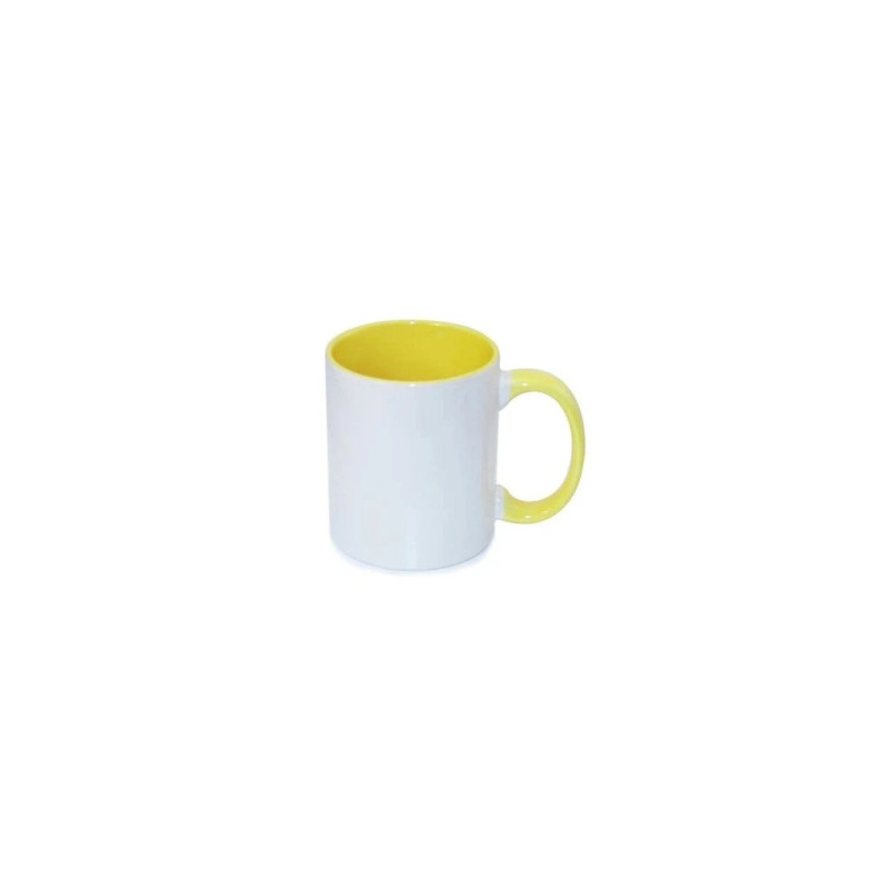 Biely hrnček FUNNY s farebným vnútrom a uchom 330 ml.