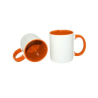 Biely hrnček FUNNY s farebným vnútrom a uchom 330 ml.
