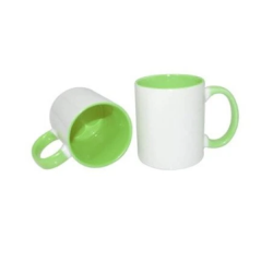 Biely hrnček FUNNY s farebným vnútrom a uchom 330 ml.