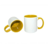 Biely hrnček FUNNY s farebným vnútrom a uchom 330 ml.