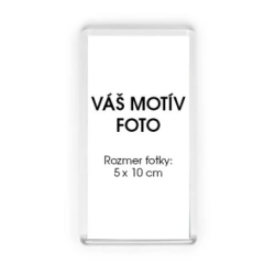 Magnetka akrylátová transparentná na chladničku 58 x 108 mm.