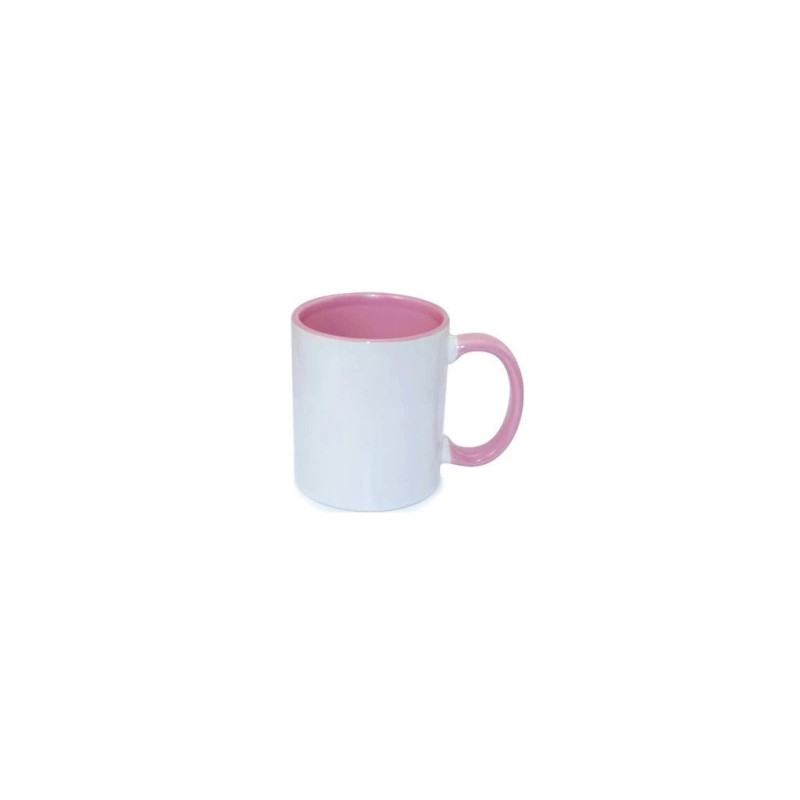 Biely hrnček FUNNY s farebným vnútrom a uchom 330 ml.
